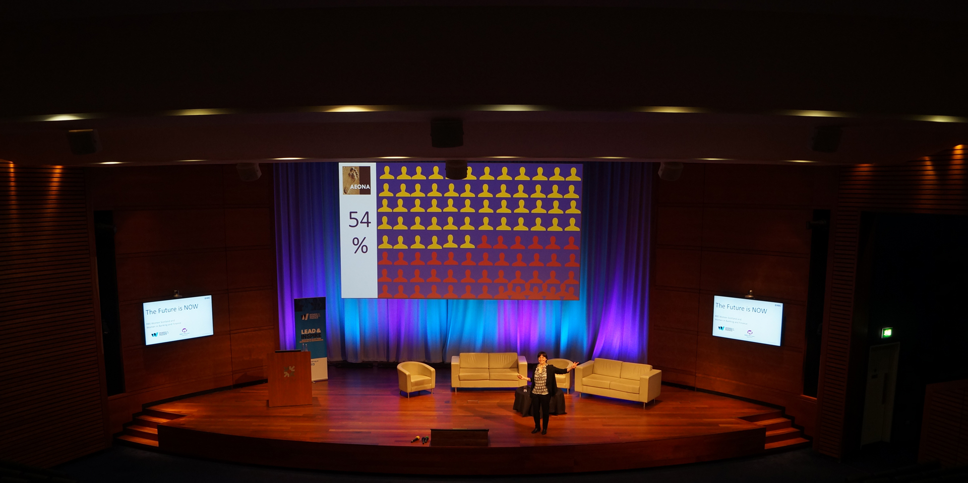 Sue speaking at the Future is Now Conference.