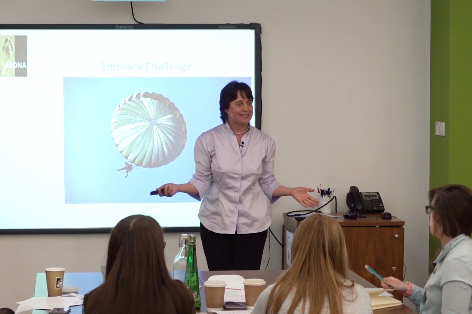 Sue delivering a Keynote speech on Adaptable Leadership: Navigating Change and Uncertainty